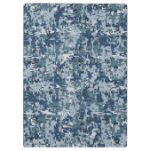 Navy Blue Digital Camouflage Klembord (Achterkant)