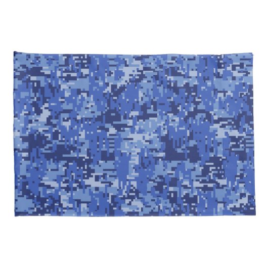 Navy Blue Digital Camouflage Kussensloop (Achterkant-Rechts)