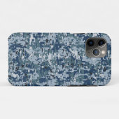 Navy Blue Digital Camouflage-ontwerp Case-Mate iPhone Case (Achterkant (horizontaal))