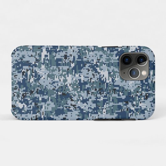 Navy Blue Digital Camouflage-ontwerp Case-Mate iPhone Case (Achterkant (horizontaal))