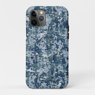 Navy Blue Digital Camouflage-ontwerp iPhone 11 Pro Hoesje