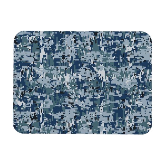 Navy Blue Digital Camouflage-ontwerp Magneet (Horizontaal)