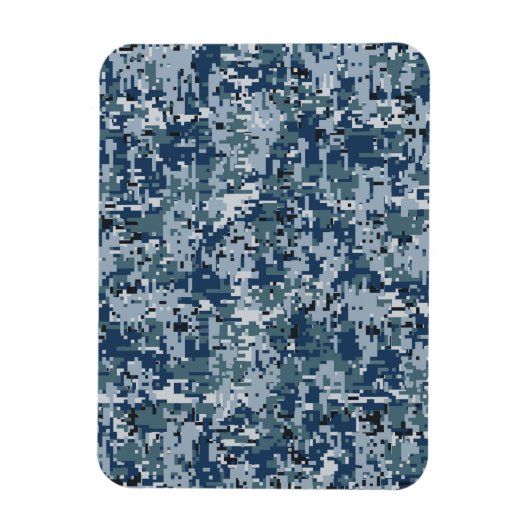 Navy Blue Digital Camouflage-ontwerp Magneet (Verticaal)