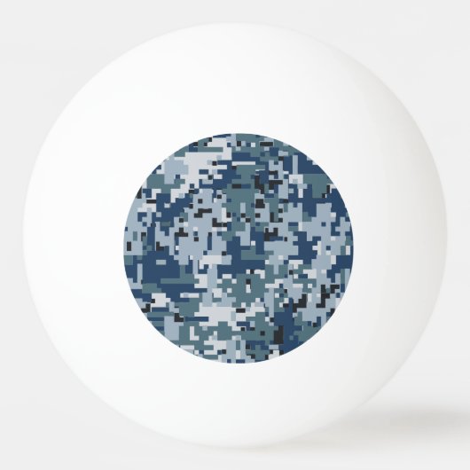 Navy Blue Digital Camouflage-ontwerp Pingpongbal (Voorkant)