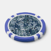 Navy Blue Digital Camouflage-ontwerp Poker Chips (Enkel)