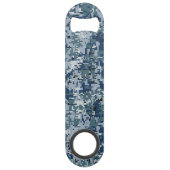 Navy Blue Digital Camouflage-ontwerp Speed Flessenopener (Achterkant)