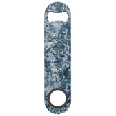 Navy Blue Digital Camouflage-ontwerp Speed Flessenopener (Voorkant)