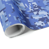 Navy Blue Digital Camouflage Style Cadeaupapier (Rol Hoek)