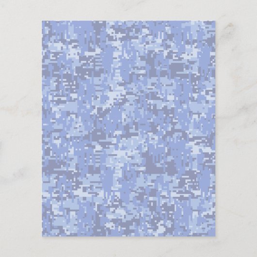 Navy Blue Digital Camouflage Textuur Flyer (Achterkant)