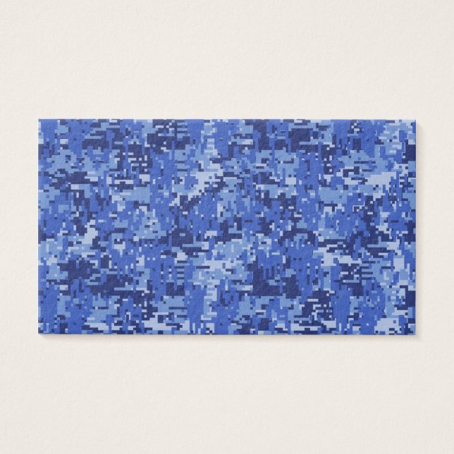 Navy Blue Digital Camouflage Textuur Visitekaartje (Voorkant)