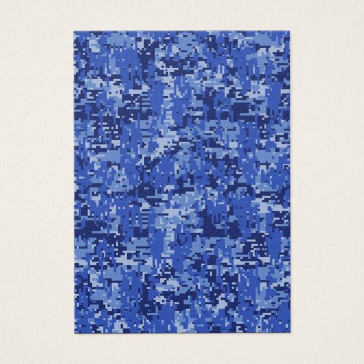 Navy Blue Digital Camouflage Textuur Visitekaartjes (Voorkant)