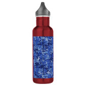 Navy Blue Digital Camouflage Textuur Waterfles (Links)