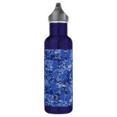 Navy Blue Digital Camouflage Textuur Waterfles (Rechts)