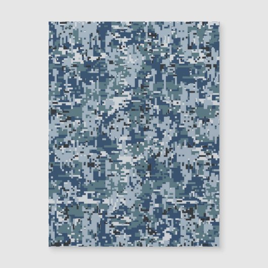 Navy Blue Digital Pixels Camouflage Decor (Voorkant)