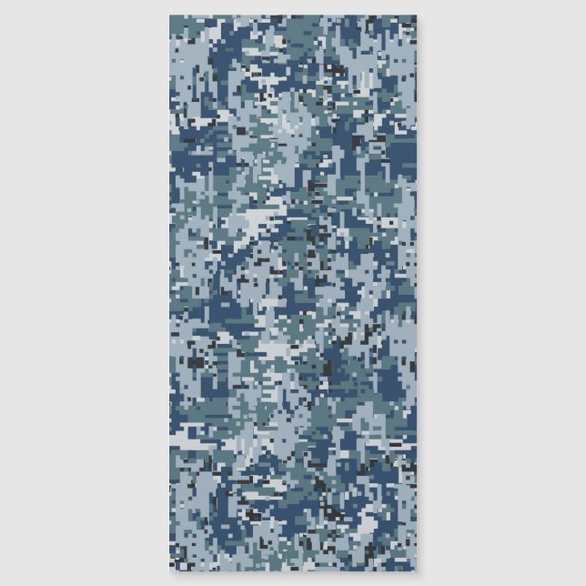 Navy Blue Digital Pixels Camouflage Decor (Voorkant)