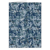 Navy Blue Digital Pixels Camouflage Decor (Voorkant)