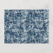 Navy Blue Digital Pixels Camouflage Decor Briefkaart (Voorkant)