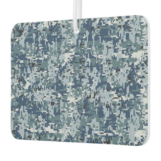 Navy Blue Digital Pixels Camouflage Decor Luchtverfrisser (Links)