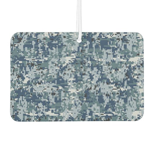 Navy Blue Digital Pixels Camouflage Decor Luchtverfrisser (Voorkant)