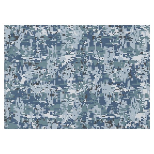 Navy Blue Digital Pixels Camouflage Decor Tafelkleed (Voorkant (Horizontaal))