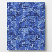 Navy Blue Digital Pixels Camouflage Texture Decor Fotoplaat (Voorkant)