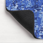 Navy Blue Digital Pixels Camouflage Texture Decor Muismat (Hoek)