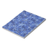 Navy Blue Digital Pixels Camouflage Texture Decor Notitieblok (Linkerzijde)