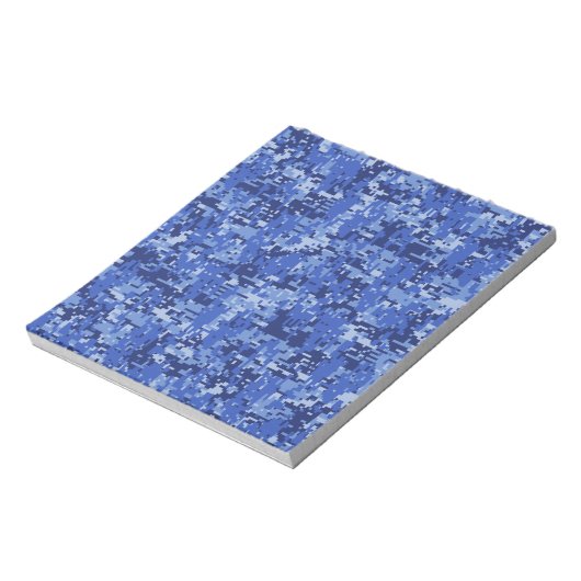 Navy Blue Digital Pixels Camouflage Texture Decor Notitieblok (Linkerzijde)