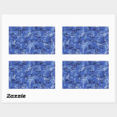 Navy Blue Digital Pixels Camouflage Texture Decor Rechthoekige Sticker (Vel)