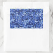 Navy Blue Digital Pixels Camouflage Texture Decor Rechthoekige Sticker (Tas)