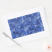 Navy Blue Digital Pixels Camouflage Texture Decor Rechthoekige Sticker (Envelop)
