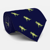 Navy Blue Dinosaur Pattern Work, Afstuderen Gift Stropdas (Opgerold)