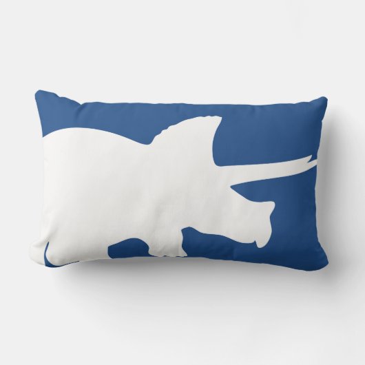 Navy Blue Dinosaur Pillow Gray Chevron Stripes Kussen (Voorkant)