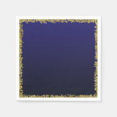 Navy Blue Dipped Goud Glitter Glam Sparkle Party Servet (Voorkant)