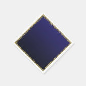 Navy Blue Dipped Goud Glitter Glam Sparkle Party Servet (Hoek)