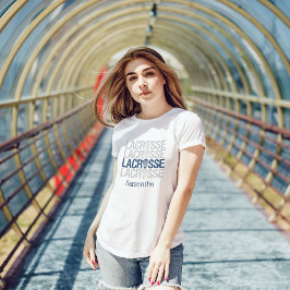 Navy Blue Distress Lacrosse Word T-shirt