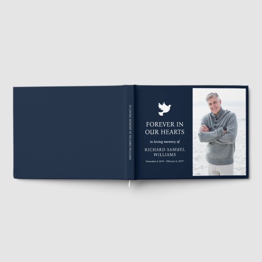 Navy Blue Dove minimalistisch in liefdevolle herin Gastenboek (Volledig)