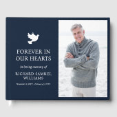 Navy Blue Dove minimalistisch in liefdevolle herin Gastenboek (Voorkant)