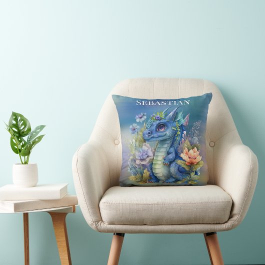 Navy Blue Dragon Boy Baby shower Gift Kussen (Stoel)