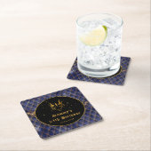 Navy Blue Dragon Schalen Gouden Faux Glitter Verja Kartonnen Onderzetters (Insitu)