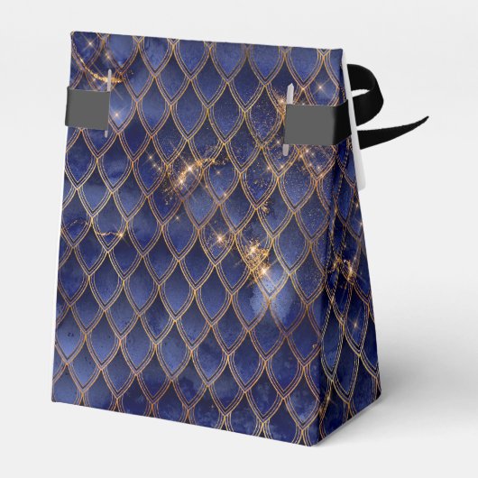 Navy Blue Dragon Schalen Gouden Verjaardag Dank u Bedankdoosjes (Achterkant)