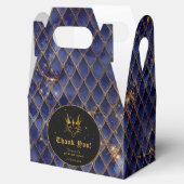 Navy Blue Dragon Schalen Gouden Verjaardag Dank u Bedankdoosjes (Geopend)