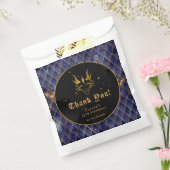 Navy Blue Dragon Schalen Gouden Verjaardag Dank u Bedankzakje (Gezegeld)