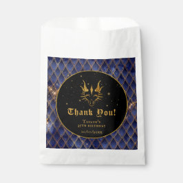 Navy Blue Dragon Schalen Gouden Verjaardag Dank u Bedankzakje