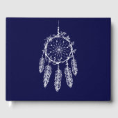 Navy Blue Dream Catcher Indiaanse bruiloft Gastenboek (Voorkant)
