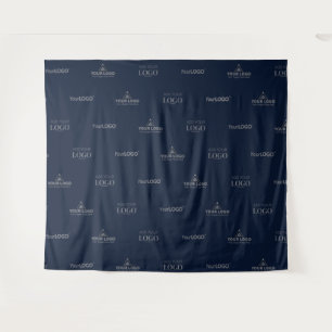 Navy Blue Drie Logo Horizontale Corporate Achtergr Wandkleed