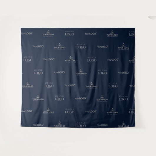 Navy Blue Drie Logo Horizontale Corporate Achtergr Wandkleed (Voorkant (horizontaal))