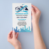Navy Blue Drip Power Was Huis Schoonmaken Flyer (Hand)
