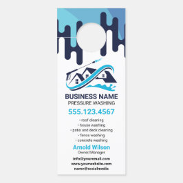 Navy Blue Drip Power Wash House Reiniging Deurhanger