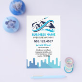 Navy Blue Drip Power Wash House Reiniging Flyer (Enkel)